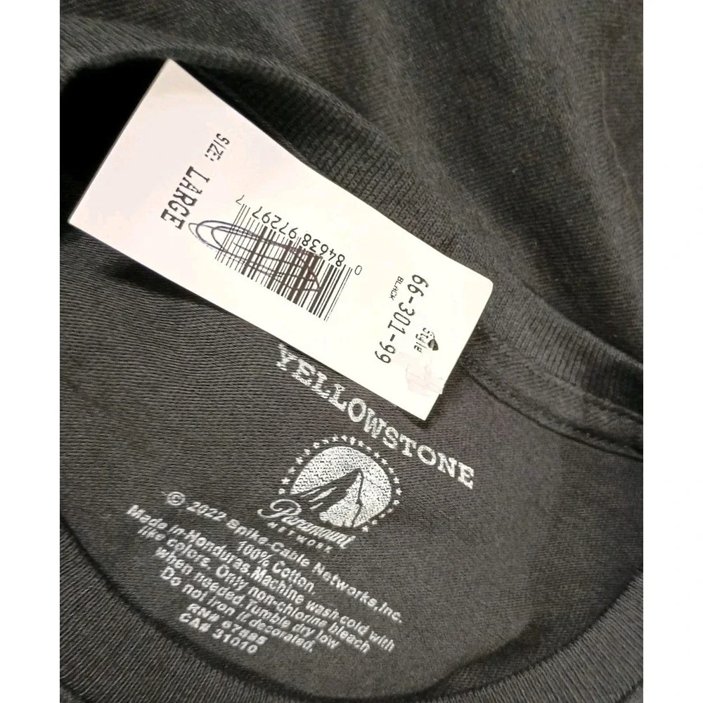 Yellowstone Dutton Ranch Unisex Black Cotton‎ Loyalty Honor Long Horn Skull Tee